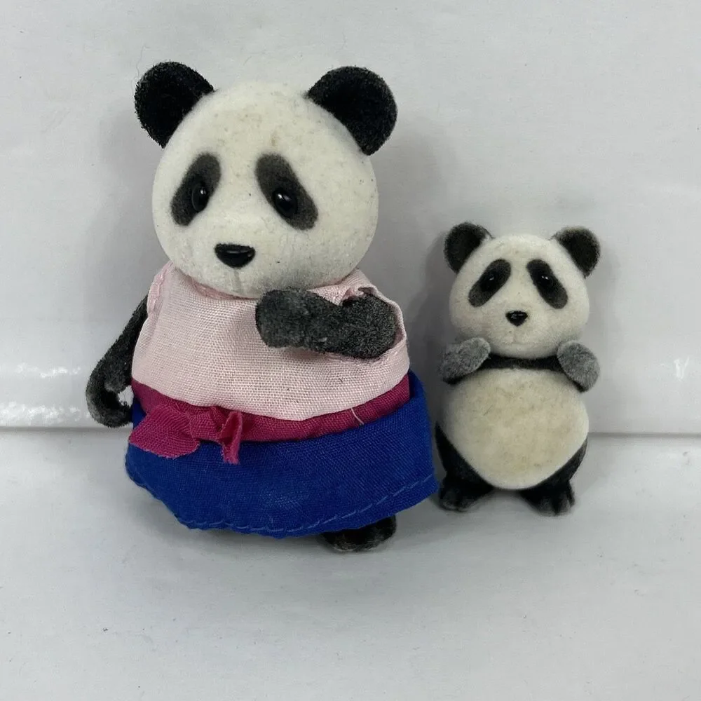 Li'l Woodzeez Skyhopper Panda Family Mother Father Children Clothed Dress Baby